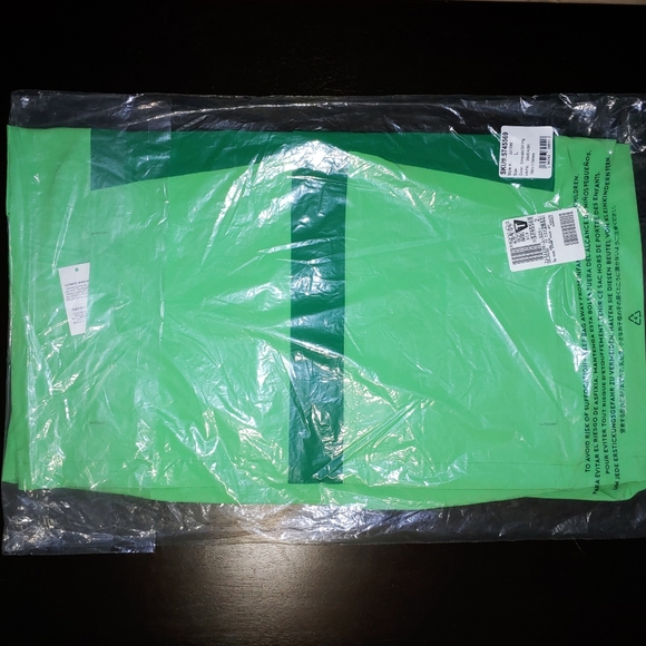 Land's Mens Waterproof Packable Rain Jacket Green Rain coat windbreaker size L - Picture 11 of 11